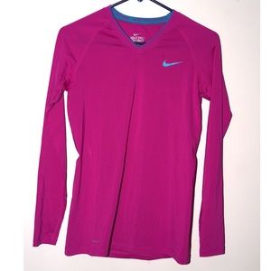Fuchsia and turquoise Nike Pro Combat Dri-fit top